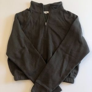 Cropped Quarter Zip Sweater